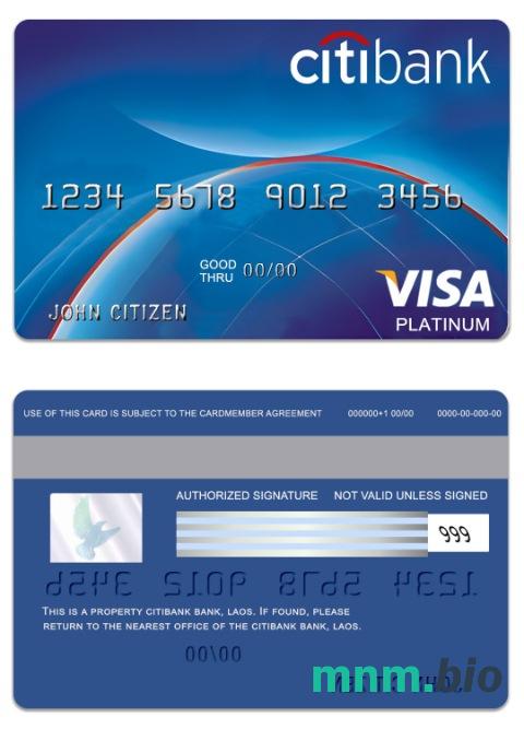 Laos PayPower bank visa platyna karta przykład w formacie PSD